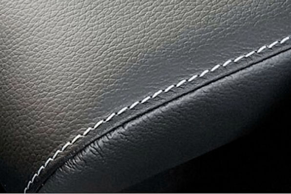 leather with double stitchings